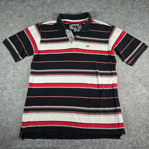 Ecko Unltd. Other - Y2K Ecko Unltd Mens Black Striped Streetwear Polo Shirt Size L